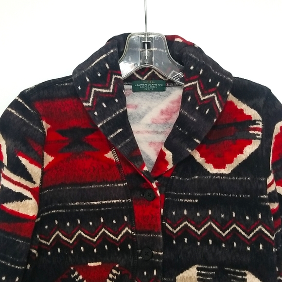 Lauren Ralph Lauren Aztec/Southwestern print button down jacket - Picture 2 of 7